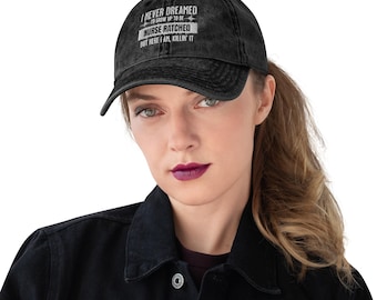 Gorra vintage de sarga de algodón con cita de enfermera bordada