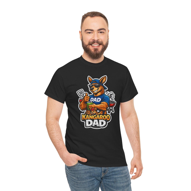 Camiseta divertida de papá canguro, diseño gráfico de papá australiano genial, idea de regalo única y divertida para papás. imagen 16