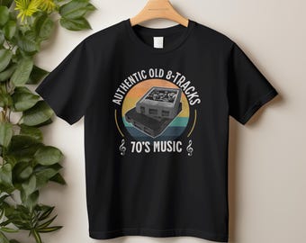 Retro 8 Track Tape T-Shirt - 70s Vintage Rock and Roll Style