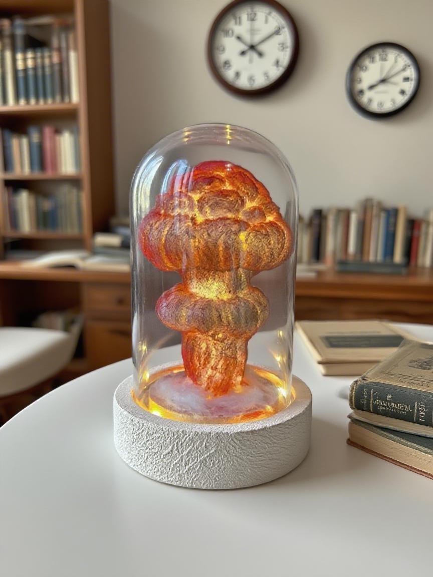 キノコ雲のナイトライト、原爆ジオラマランプ、先生へのプレゼント