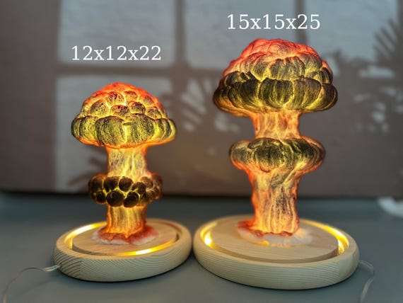 Handmade Mushroom Cloud Lamp, Atomic Bomb Night Light, 3D Model - Etsy