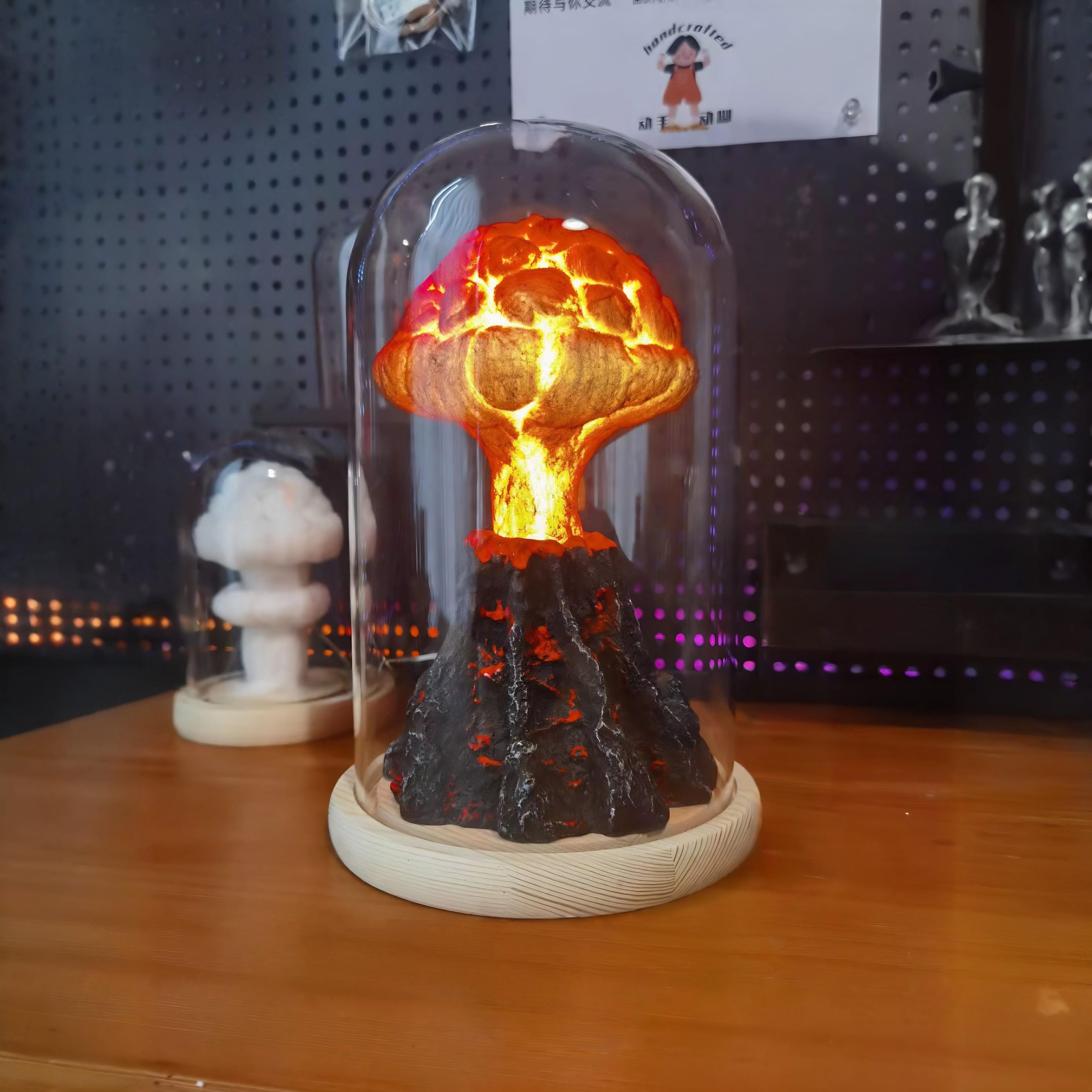 hhkk‼️レア 天然石✨ドラキュラフローライト✨暖色ライトで赤くなる子 キノコ雲LEDランプ、原爆ナイトライト、ホームデコレーション - Etsy 日本