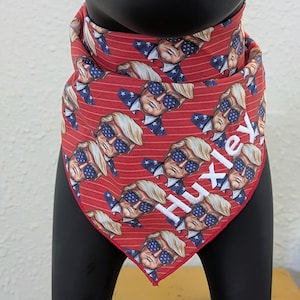 Bandana pour chien Trump : cadeau pour animal de compagnie MAGA en coton fait main