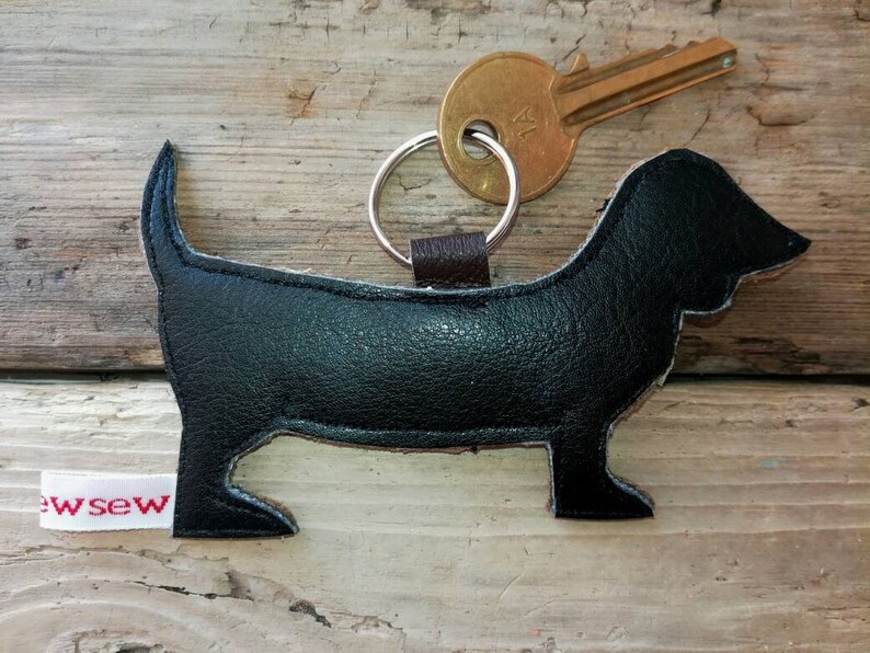 Dachshund Keyring Leather Dog Keyring Sausage Dog Keychain Dog Etsy