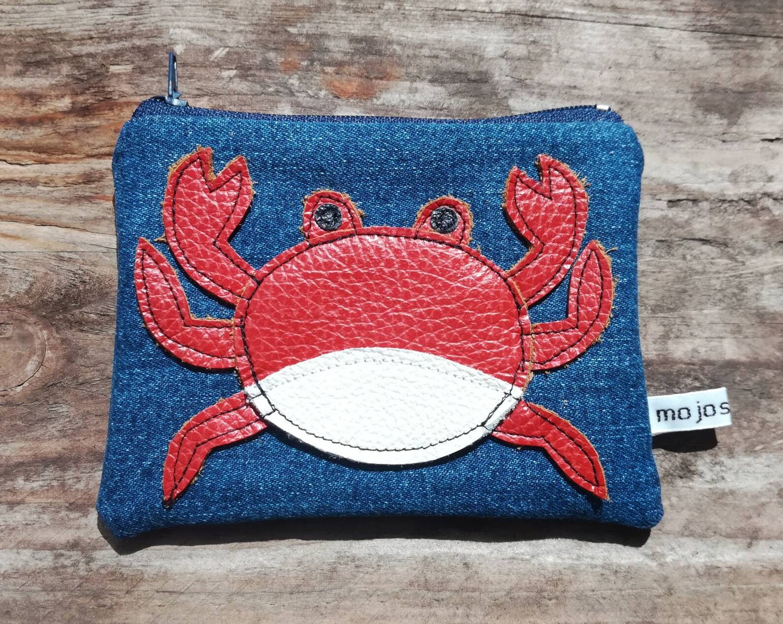Handmade Recycled Crab Denim Purse Leather Crab Purse Seaside Etsy UK