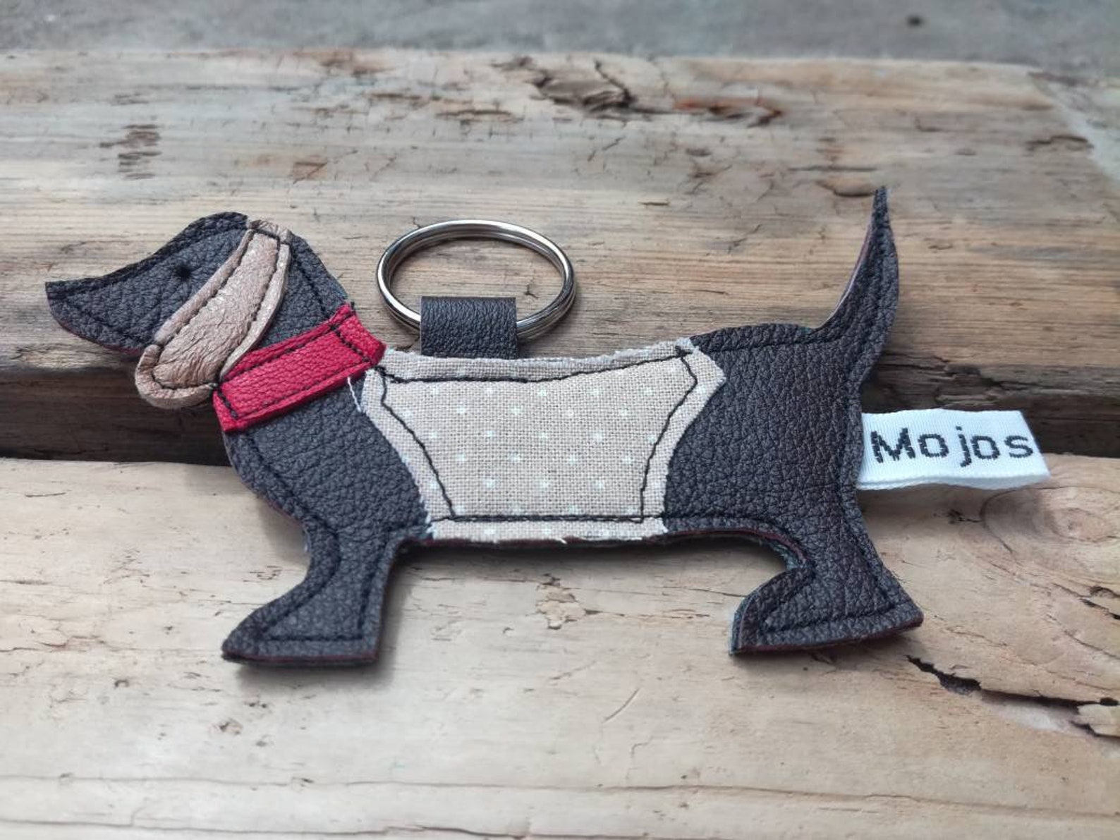 Dachshund Keyring Leather Dog Keyring Sausage Dog Keychain Dog Etsy