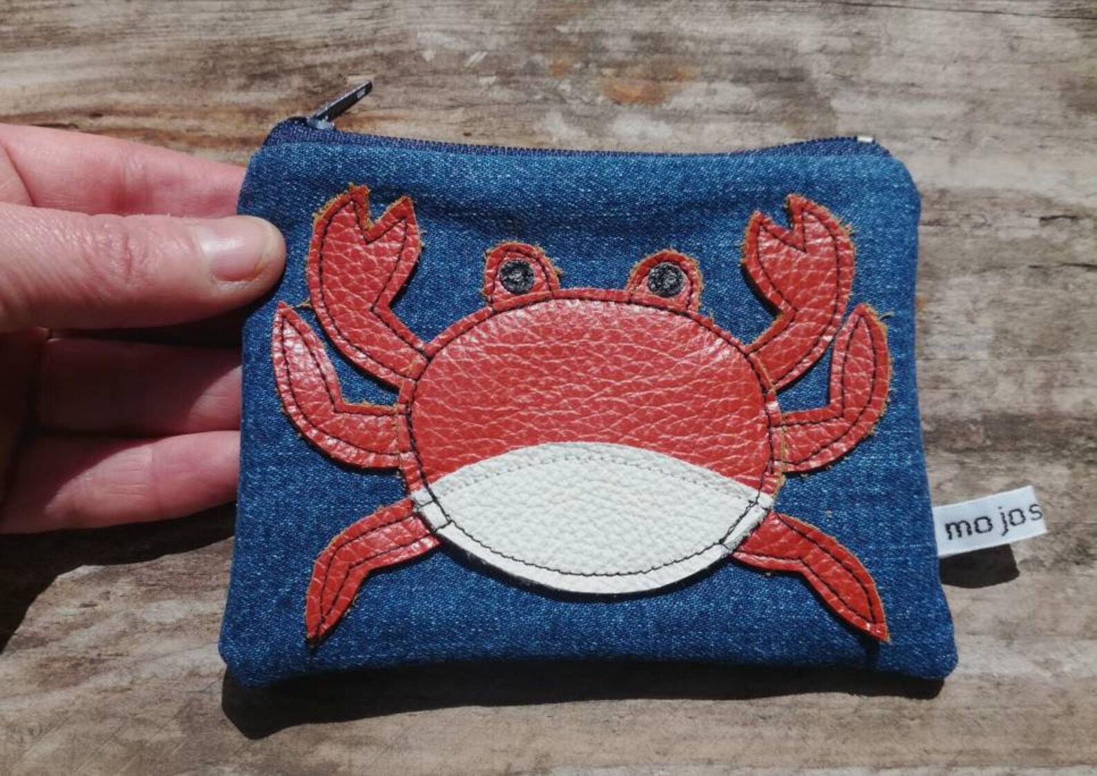 Handmade Recycled Crab Denim Purse Leather Crab Purse Seaside Etsy UK