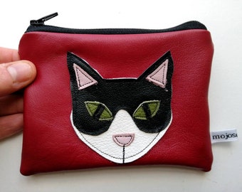 Fashion Womens Coin Purse Valentines Day Red Love Black Cat Vintage Pouch Mini Purse Wallets