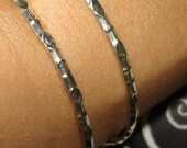 vintage spiny silver layering stacking bangle bracelet set of 2