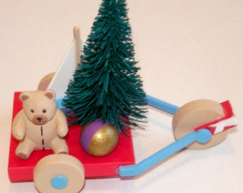 vintage teddy bear nautical sailboat ball and Christmas tree NATIONAL RENNOC holiday xmas tree trimming ornament cute stocking stuffer