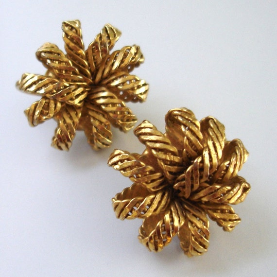vintage woven golden rope gold tone metal ribbon … - image 1