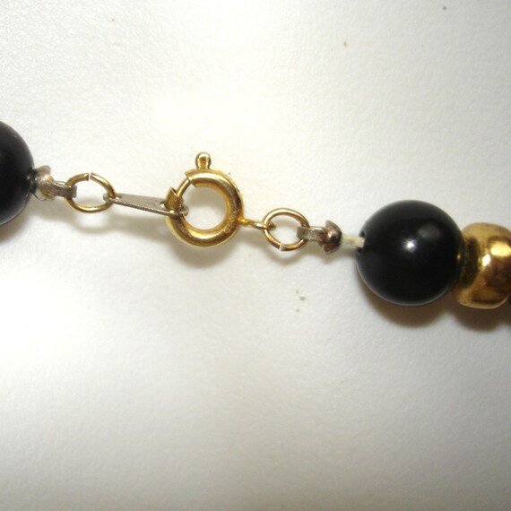 vintage black and gold gradating round beads long… - image 4