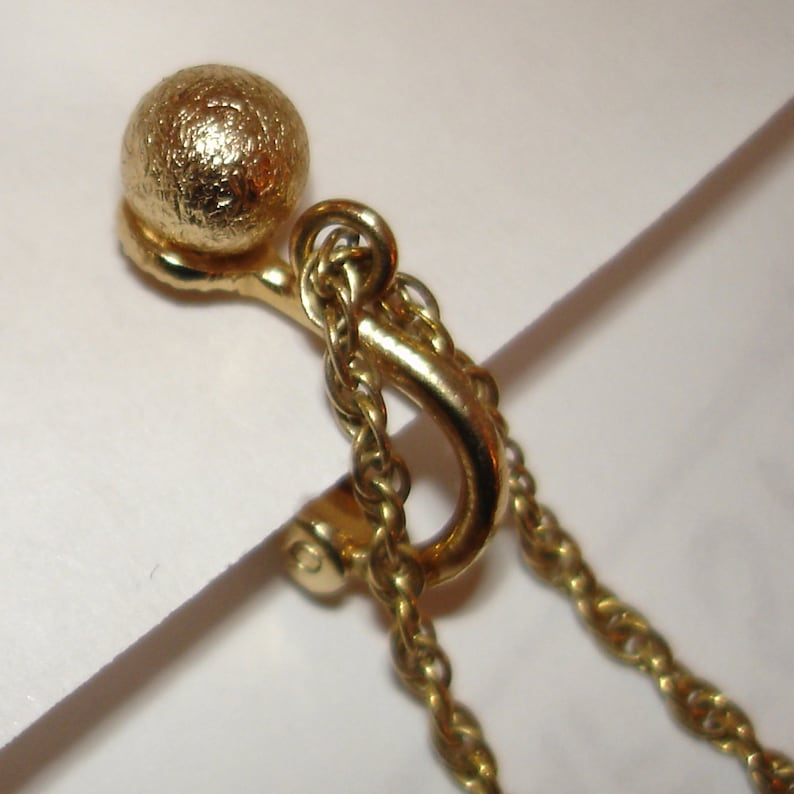 Vintage NAPIER brushed gold dangling ball and chain earrings Etsy