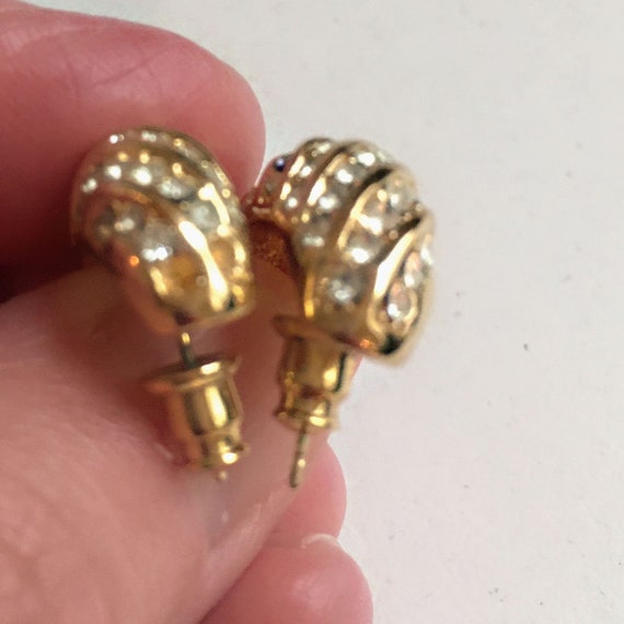 vintage golden crescent shaped shrimp semi hoop f… - image 3