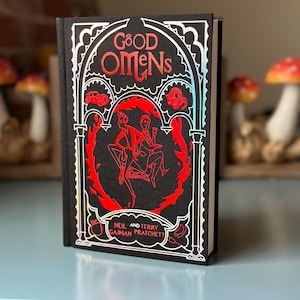 Buenos presagios de Neil Gaiman y Terry Pratchett / Edición novela o ilustrada / reencuadernación de edición especial / reencuadernación de libro hecha a mano