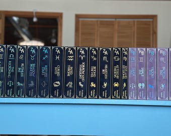 Hardcover Zodiac Academy Rebind Set: Gold Foil, Navy Velvet Book