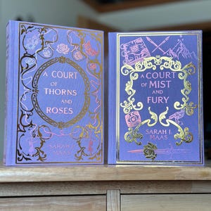Handbound ACOTAR Series: Purple Book Cloth with Rose Gold Foiling