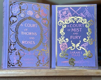 Handbound ACOTAR Series: Purple Book Cloth with Rose Gold Foiling