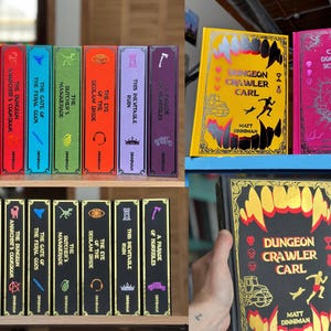 Dungeon Crawler Carl Series Rebind with and without Stenciled Edges | Hardcover Rebind Set (Books 1-8) Leatherbound and cloth options