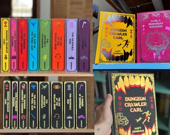 Serie Dungeon Crawler Carl: Reencuadernación con y sin bordes decorados / Juego de reencuadernación en tapa dura (Libros 1-8) Opciones de encuadernación en cuero y tela