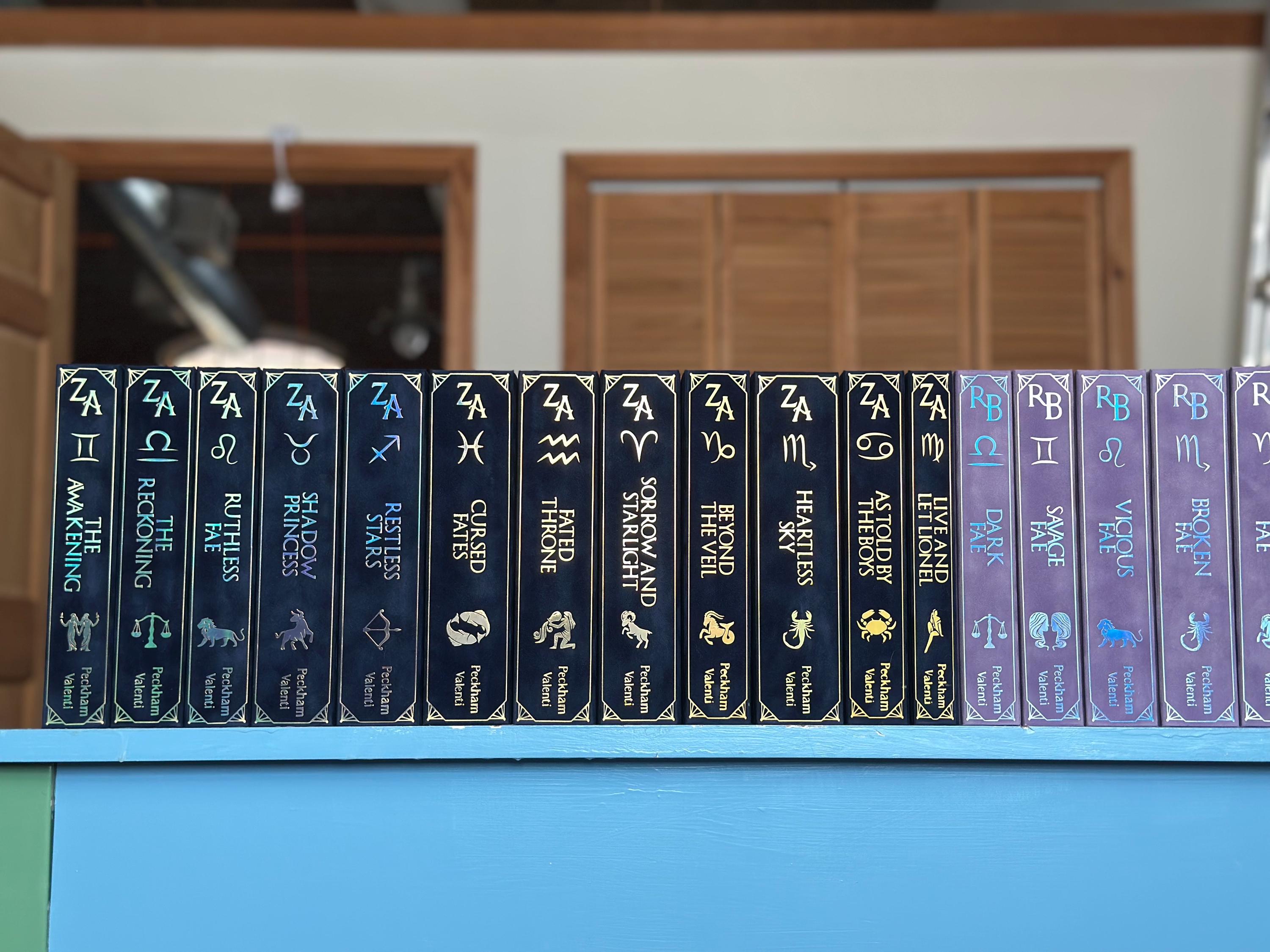 Hardcover Zodiac Academy Rebind Set: Gold Foil, Navy Velvet Book