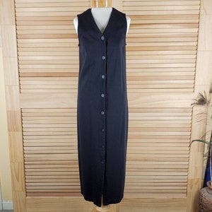 Talbots black maxi dress button front Size Small