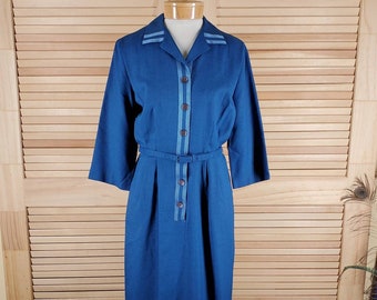 Lordleigh vintage 60s blue dress Size M to L