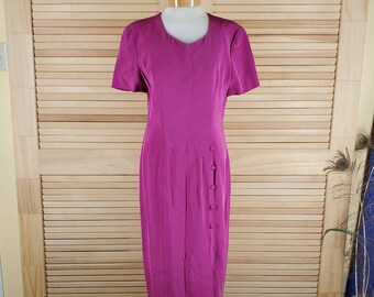 Patrick Collection pink silk sheath dress Size 8