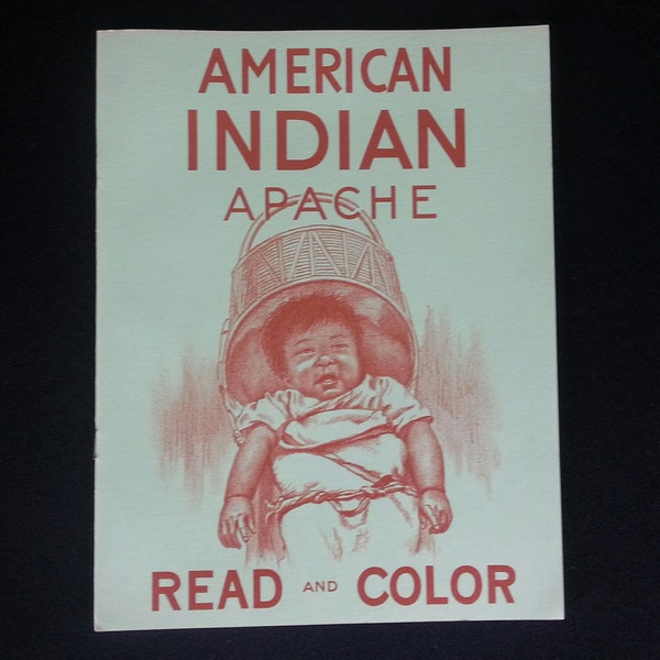 Vintage 1950s American Indian Apache Read and Color book souvenir of Rimrock City