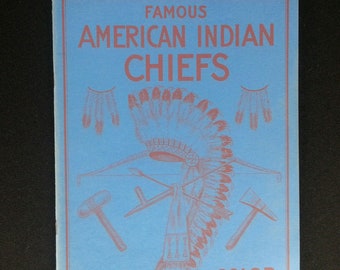 Vintage 1951 Famous American Indian Chiefs Read and Color book souvenir of Rimrock City