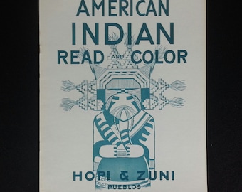 Vintage 1948 American Indian Hopi & Zuni Read and Color book souvenir of Rimrock City