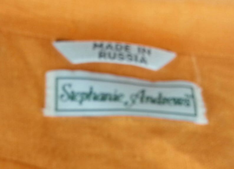 Vintage 80s orange sherbet linen cropped jacket size medium M chest 44 Made in Russia