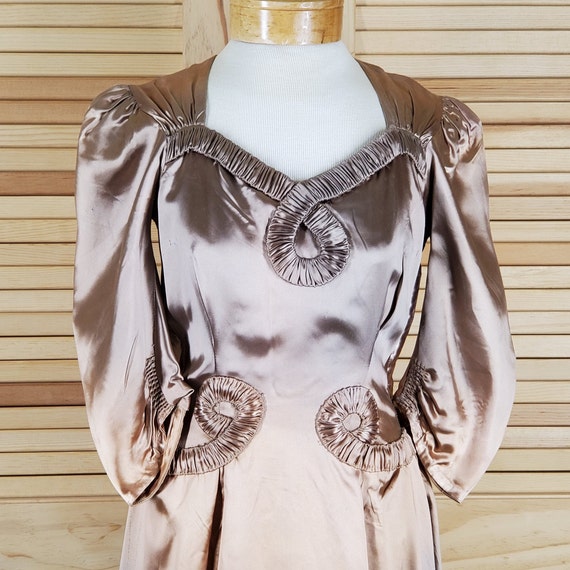 Vintage 1930s rose gold ombre satin formal dress
