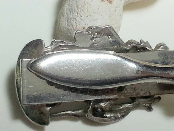 Vintage St Christopher sterling silver tie clip b… - image 2