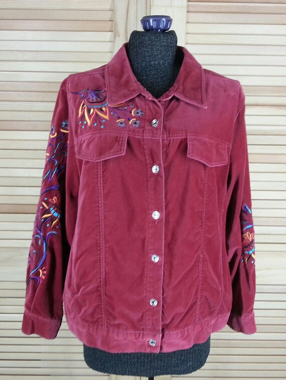 Bob Mackie Wearable Art jacket embroidery size L l