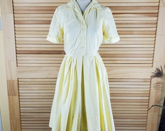 Vintage 50s yellow dress Medium