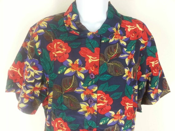 Talbots 100% silk Hawaiian print skirt and top ou… - image 1