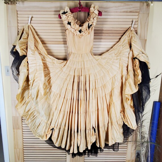 Vintage Gold Taffeta Dress