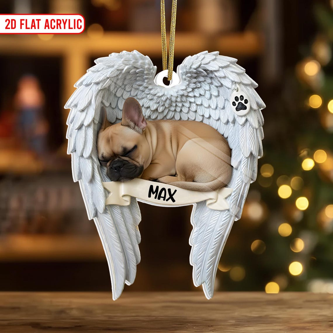 Custom Dog Angel Wings Memorial Ornament, Dog Loss Gift, Pet Sympathy ...