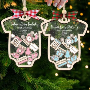 Benutzerdefinierte Baby erste Weihnachten Ornament 2025, Baby 1.Weihnachts Ornament, Benutzerdefinierte neues Baby Geschenk, Baby-Dusche-Geschenk, 4D Shake Babys Ornament
