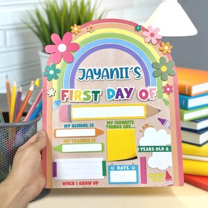 Personalized First Day Of School Sign, Custom Reusable Back To School Sign, School Board, 1st Day Of School Sign, Dry Erase School Sign