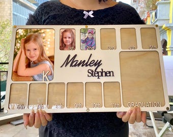 Personalized Pre K to Graduation School Picture Frame, Custom Grade ...