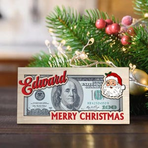 Customize Money Holder Christmas, Stocking Stuffer For Kids, Secret Santa Gift, Santa Money Holder, Money Card Gift, Family Christmas Gift