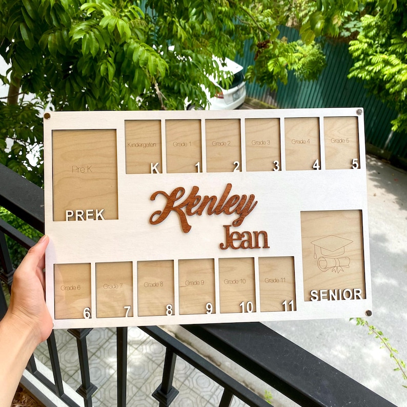 Pre K to Graduation School Picture Frame, Custom School Years Photo