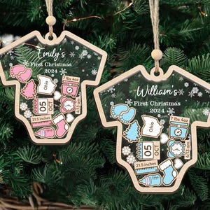 Baby's 1st Christmas Ornament, Baby's First Christmas Ornament 2025, Custom Newborn Gift, Birth States Baby First Christmas, Baby Keepsake