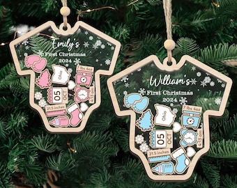 Baby's 1st Christmas Ornament, Baby's First Christmas Ornament 2025, Custom Newborn Gift, Birth States Baby First Christmas, Baby Keepsake