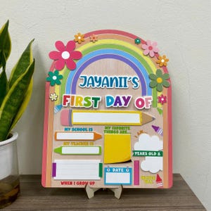 Personalized First Day Of School Sign, Custom Reusable Back To School Sign, School Board, 1st Day Of School Sign, Dry Erase School Sign