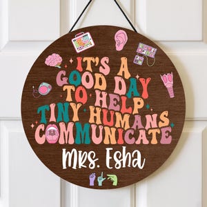 Personalized SLP Teacher Door Sign, Speech Therapist Door Sign, Speech Therapy Room Decor, SLP Office Sign, Custom Speech Therapy Sign