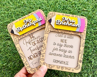 Aangepaste leraar notitieblokhouder, leraar cadeau, leraar waardering cadeau, cadeau-ideeën voor leraren opleiders gepersonaliseerd cadeau leraar