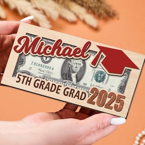 Benutzerdefinierte Schulabschluss Geldhalter Geschenk, Abschluss der Mittelschule, Abschluss der Abitur, Abschlussgeschenk der 8. Klasse, Notengeschenk